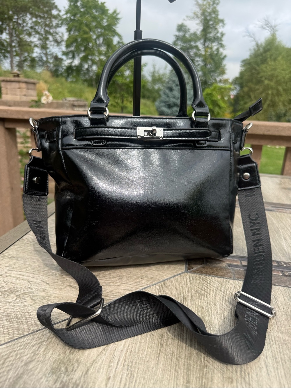 NWOT Madden NYC Top Handle  Black Satchel Handbag